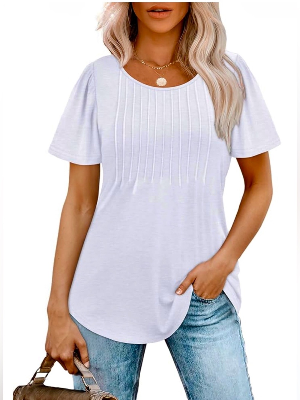 OFEEFAN Women’s Pleated Top